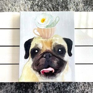 Like New Pug Teacup Canvas Wall Art